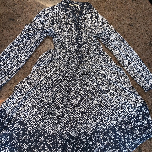 maje blue and white dress